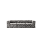 LUNA - 3 Seat - Chenille Jacquard Zebra Black White