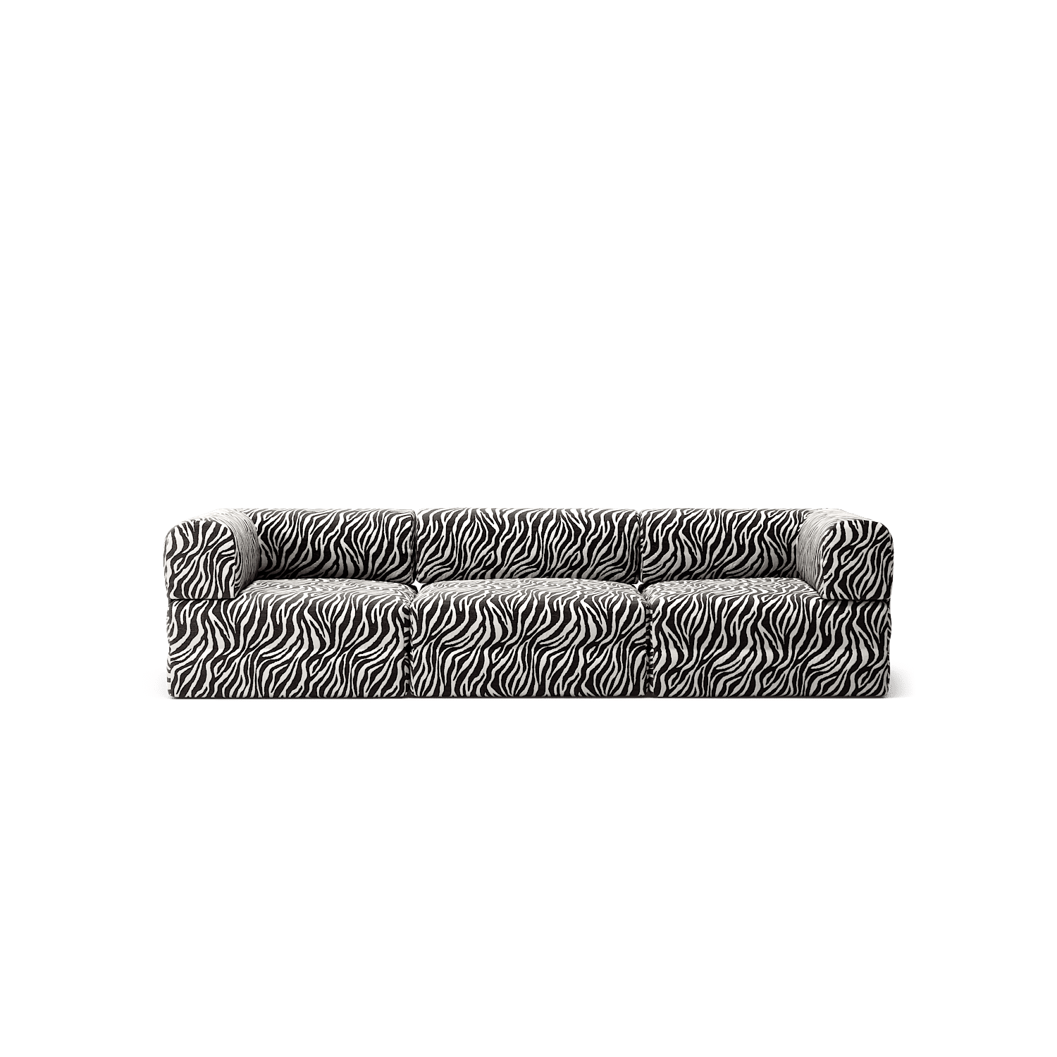 LUNA - 3 Seat - Chenille Jacquard Zebra Black White