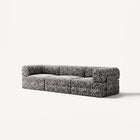 LUNA - 3 Seat - Chenille Jacquard Zebra Black White