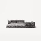 LUNA - 3 Seat - Chenille Jacquard Zebra Black White