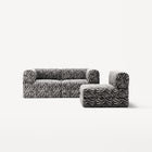 LUNA - 3 Seat - Chenille Jacquard Zebra Black White