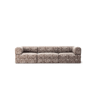 LUNA - 3 Seat - Chenille Jacquard Zebra Brown White