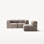 LUNA - 3 Seat - Chenille Jacquard Zebra Brown White