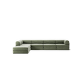 LUNA - 5 Seat corner with open end - Left - Corduroy Moss Green