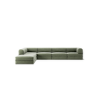 LUNA - 5 Seat corner with open end - Left - Corduroy Moss Green