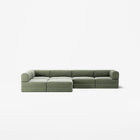 LUNA - 5 Seat corner with open end - Left - Corduroy Moss Green