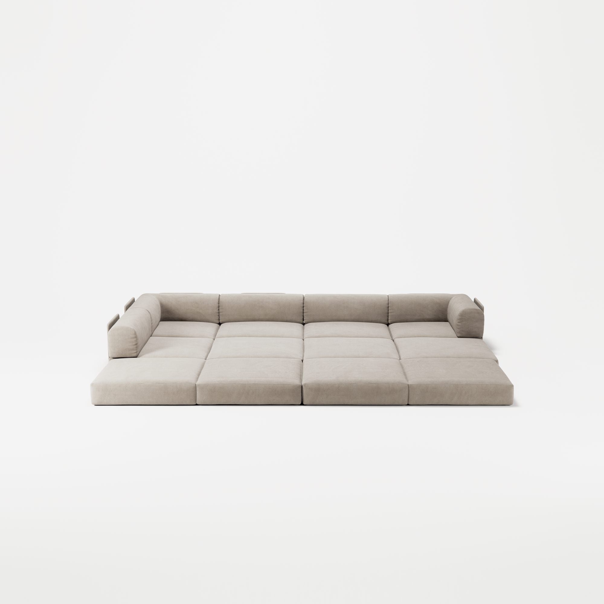 LUNA - 5 Seat corner with open end - Left - Corduroy Pale Beige