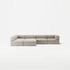 LUNA - 5 Seat corner with open end - Left - Corduroy Pale Beige