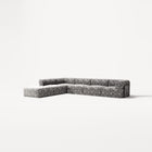 LUNA - 5 Seat corner with open end - Left - Chenille Jacquard Zebra Black White
