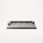 LUNA - 5 Seat corner with open end - Left - Chenille Jacquard Zebra Black White