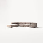 LUNA - 5 Seat corner with open end - Left - Chenille Jacquard Zebra Brown White