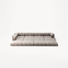 LUNA - 5 Seat corner with open end - Left - Chenille Jacquard Zebra Brown White