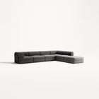 LUNA - 5 Seat corner with open end - Right - Corduroy Charcoal