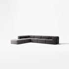LUNA - 5 Seat corner with open end - Left - Corduroy Charcoal