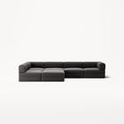 LUNA - 5 Seat corner with open end - Left - Corduroy Charcoal