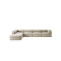 LUNA - 5 Seat corner with open end - Left - Corduroy Off-White