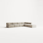 LUNA - 5 Seat corner with open end - Right - Corduroy Off-White