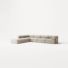 LUNA - 5 Seat corner with open end - Left - Corduroy Off-White