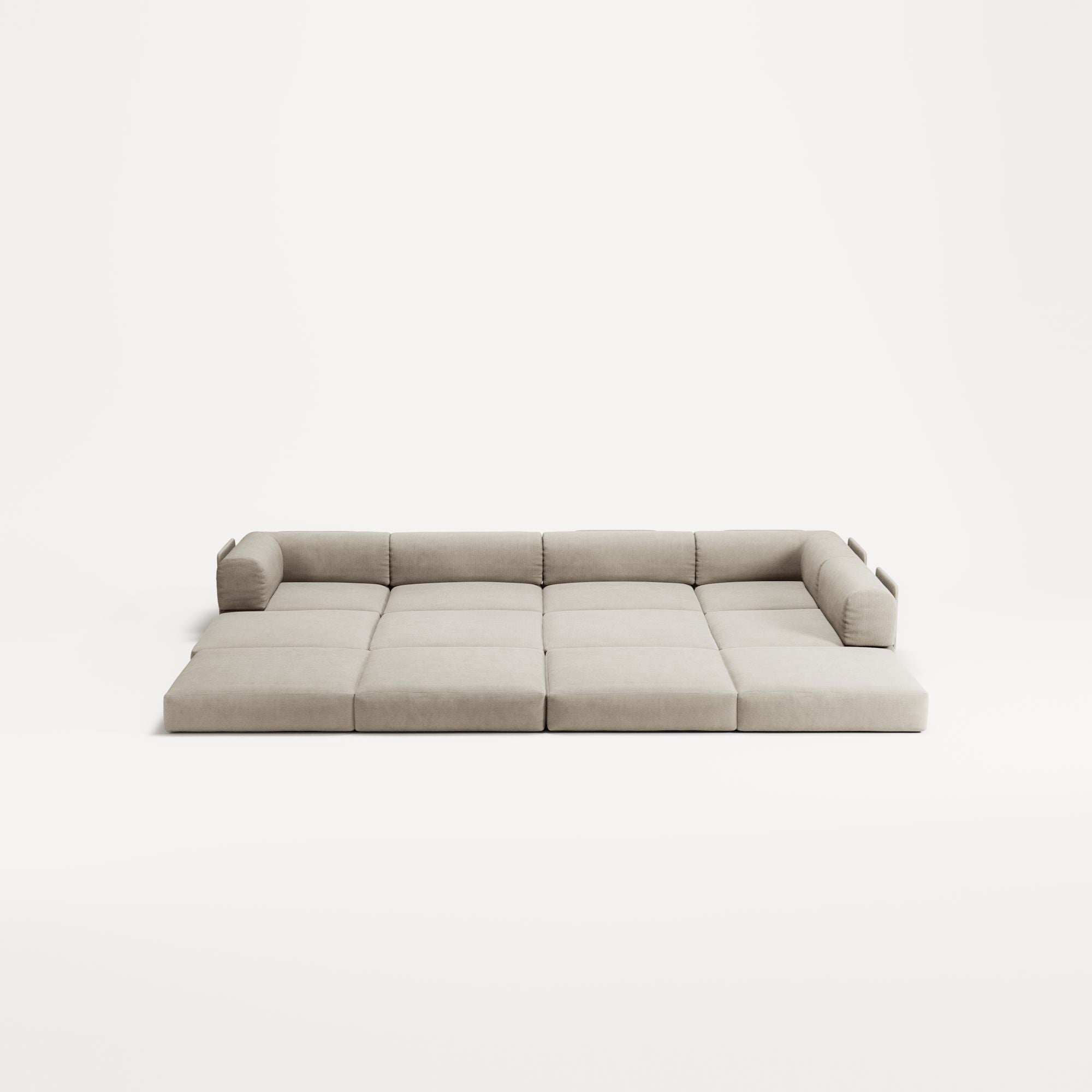 LUNA - 5 Seat corner with open end - Right - Corduroy Off-White