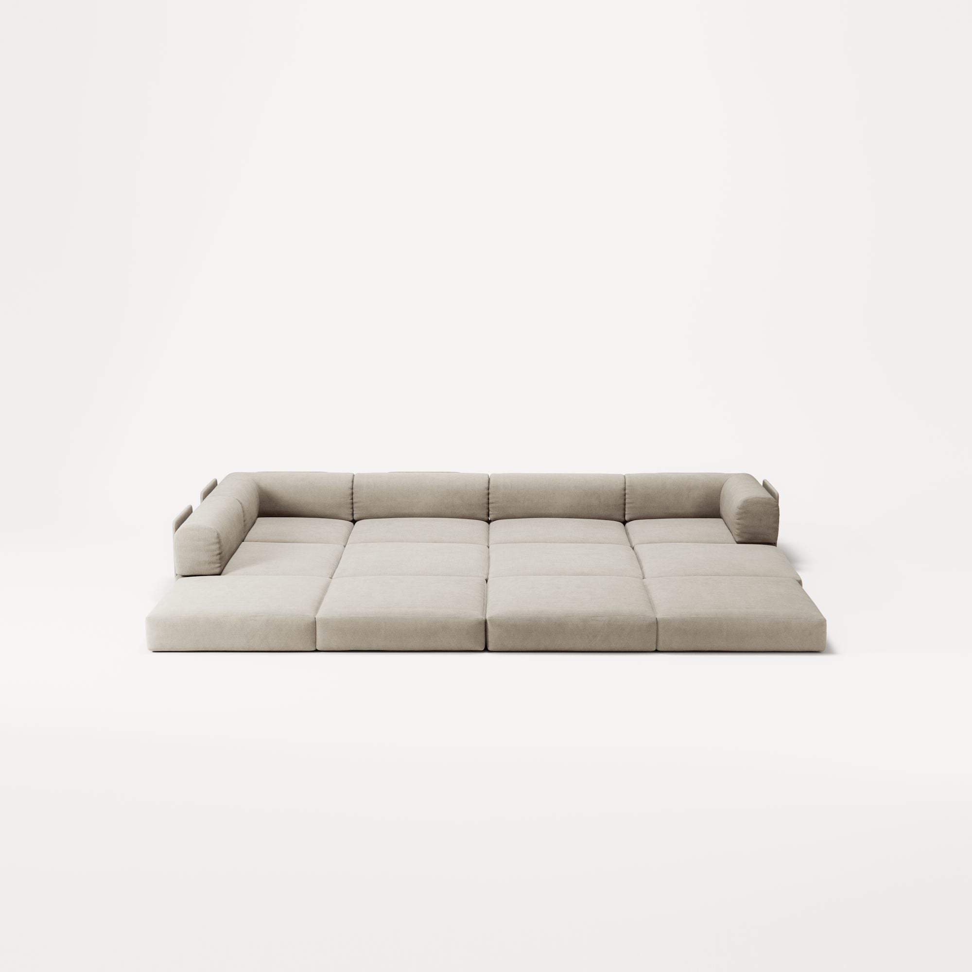 LUNA - 5 Seat corner with open end - Left - Corduroy Off-White