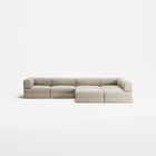 LUNA - 5 Seat corner with open end - Right - Corduroy Off-White