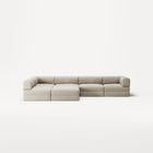 LUNA - 5 Seat corner with open end - Left - Corduroy Off-White