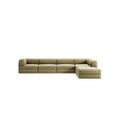 LUNA - 5 Seat corner with open end - Right - Corduroy Lime