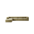 LUNA - 5 Seat corner with open end - Left - Corduroy Lime