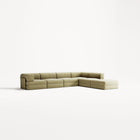 LUNA - 5 Seat corner with open end - Right - Corduroy Lime