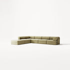 LUNA - 5 Seat corner with open end - Left - Corduroy Lime