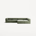 LUNA - 5 Seat corner with open end - Right - Corduroy Moss Green
