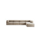 LUNA - 5 Seat corner with open end - Right - Corduroy Pale Beige