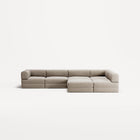 LUNA - 5 Seat corner with open end - Right - Corduroy Pale Beige