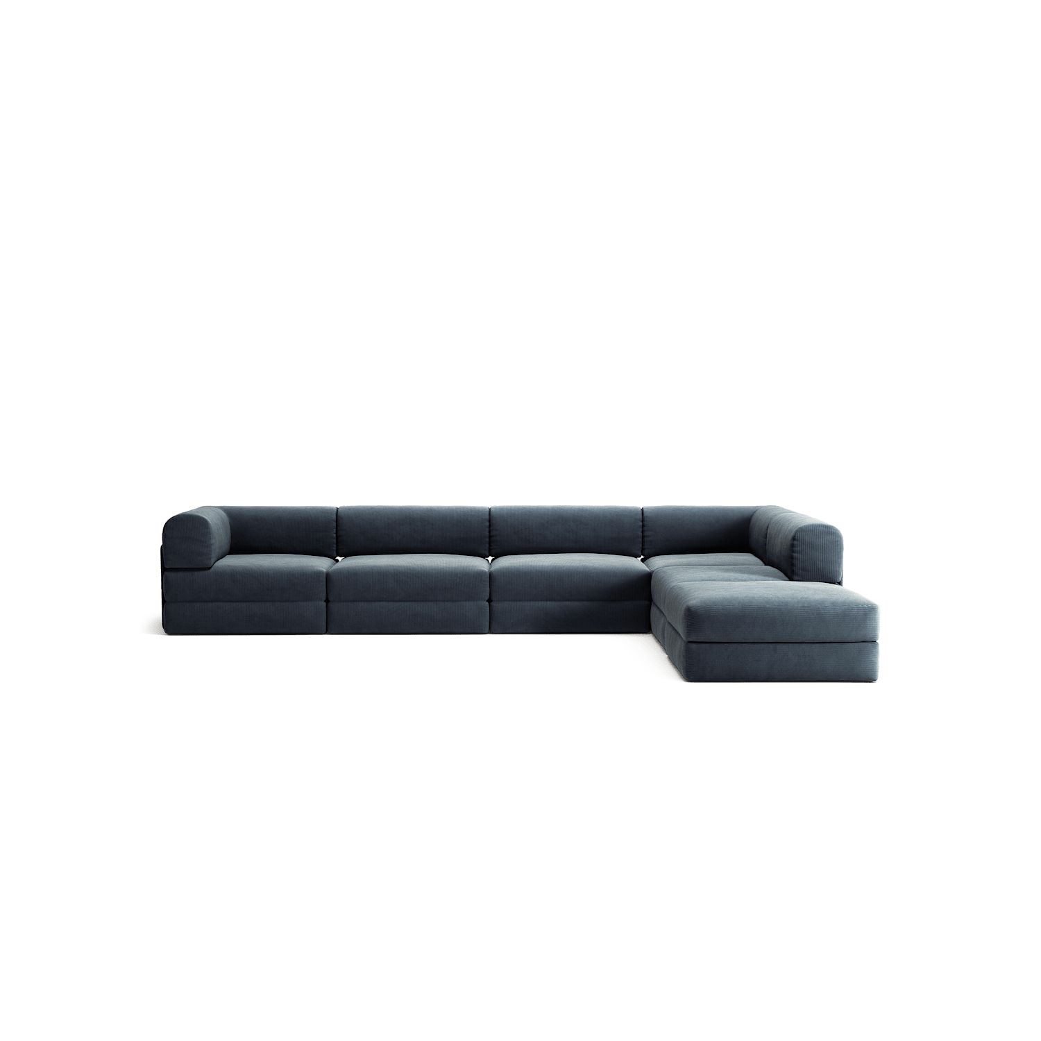 LUNA - 5 Seat corner with open end - Right - Corduroy Dark Blue