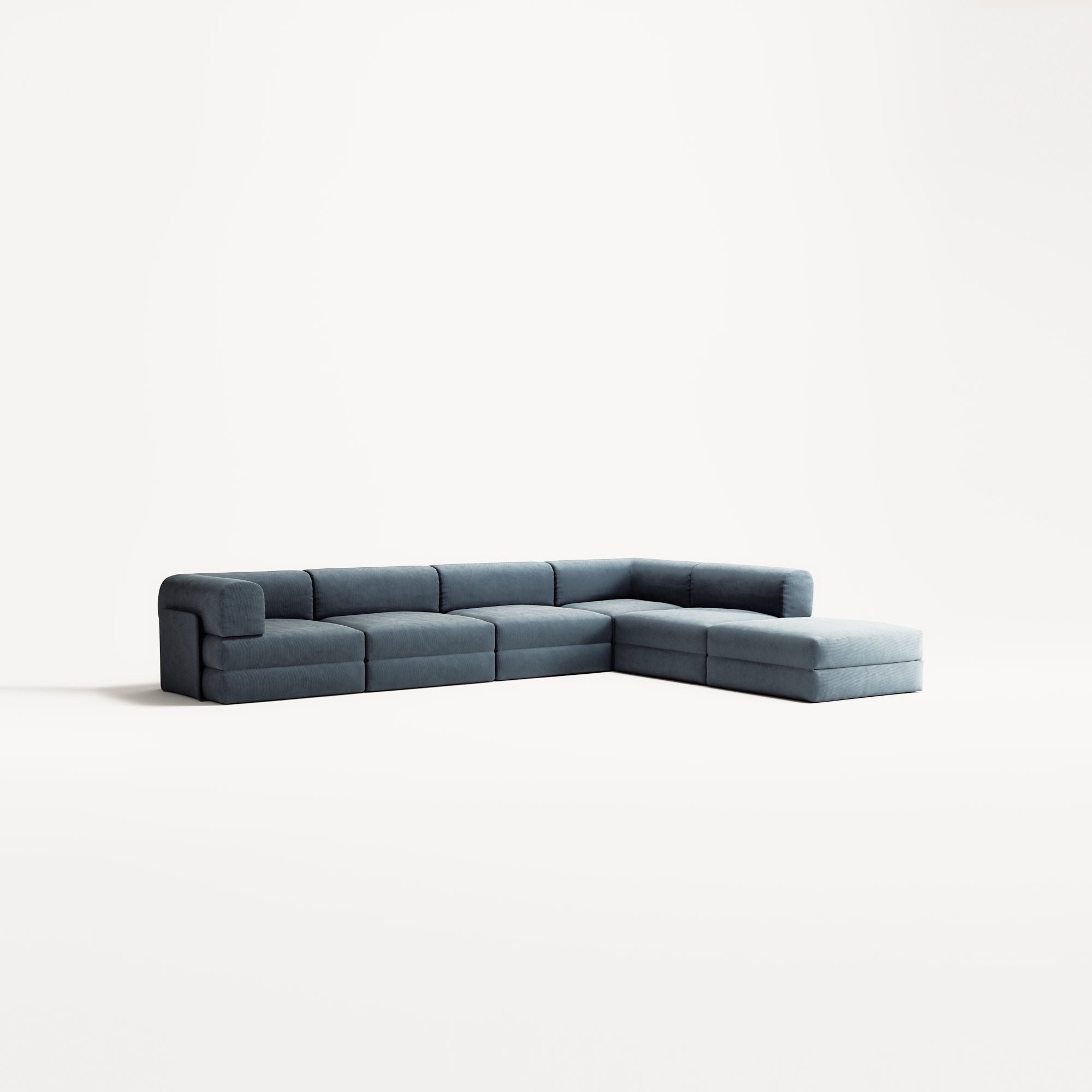 LUNA - 5 Seat corner with open end - Right - Corduroy Dark Blue