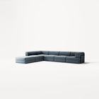 LUNA - 5 Seat corner with open end - Left - Corduroy Dark Blue