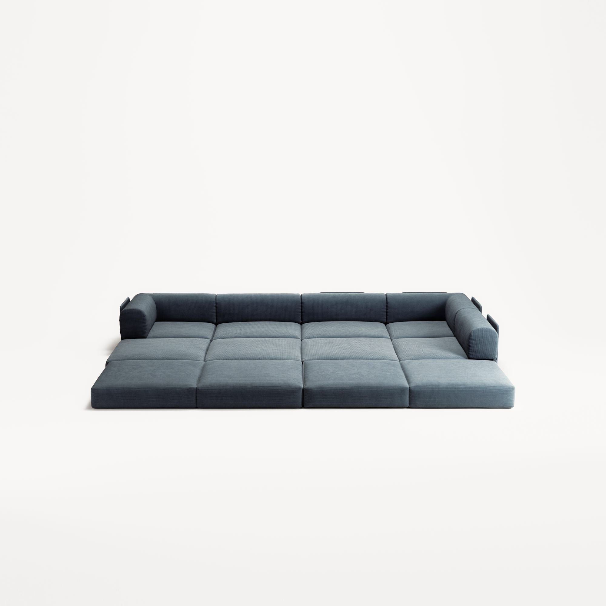 LUNA - 5 Seat corner with open end - Right - Corduroy Dark Blue