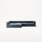 LUNA - 5 Seat corner with open end - Left - Corduroy Dark Blue