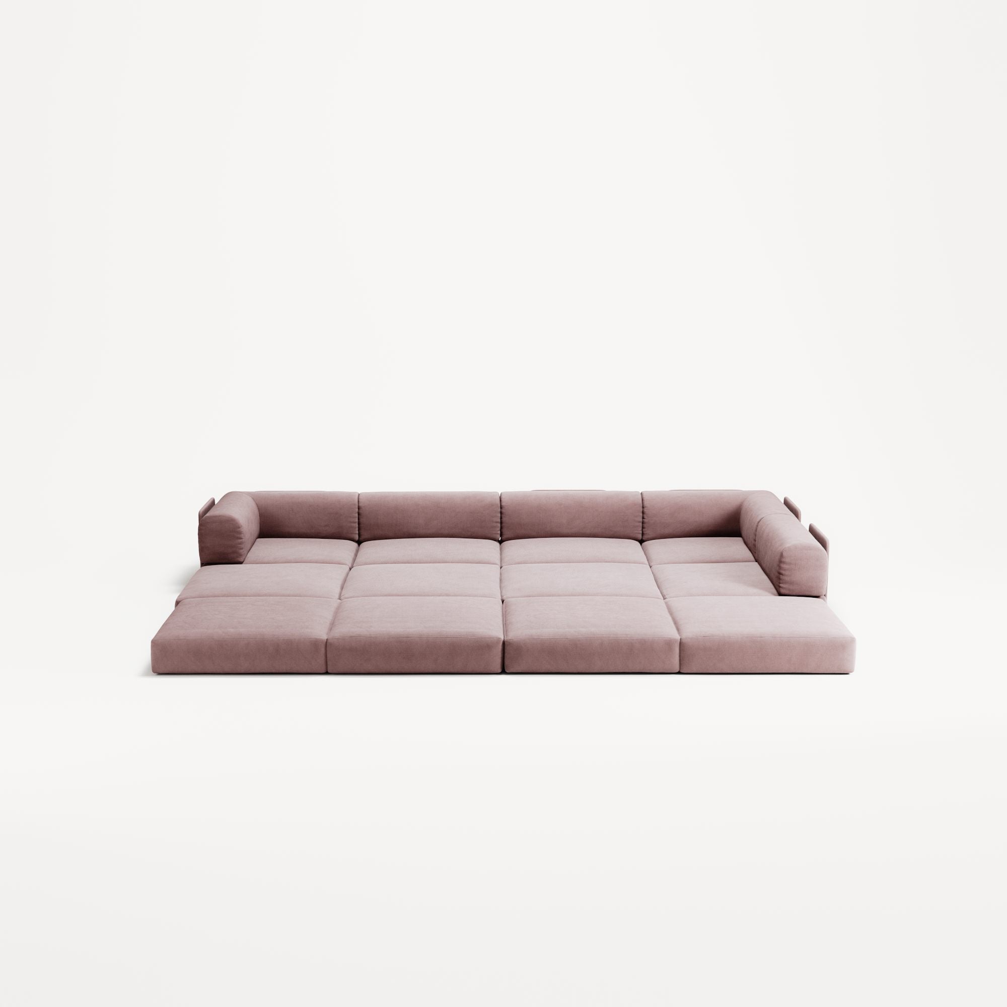 LUNA - 5 Seat corner with open end - Right - Corduroy Soft Pink