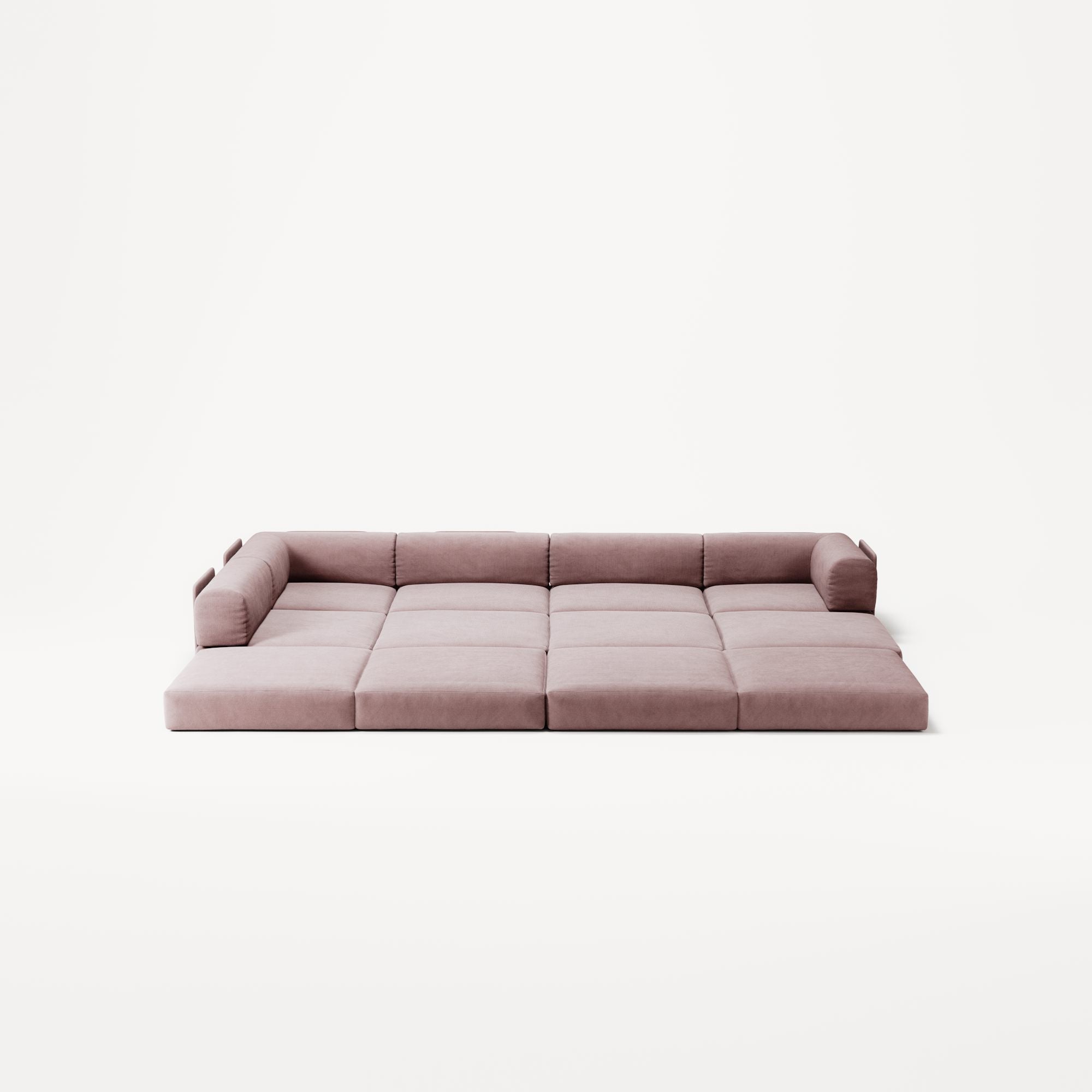 LUNA - 5 Seat corner with open end - Left - Corduroy Soft Pink