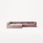 LUNA - 5 Seat corner with open end - Left - Corduroy Soft Pink
