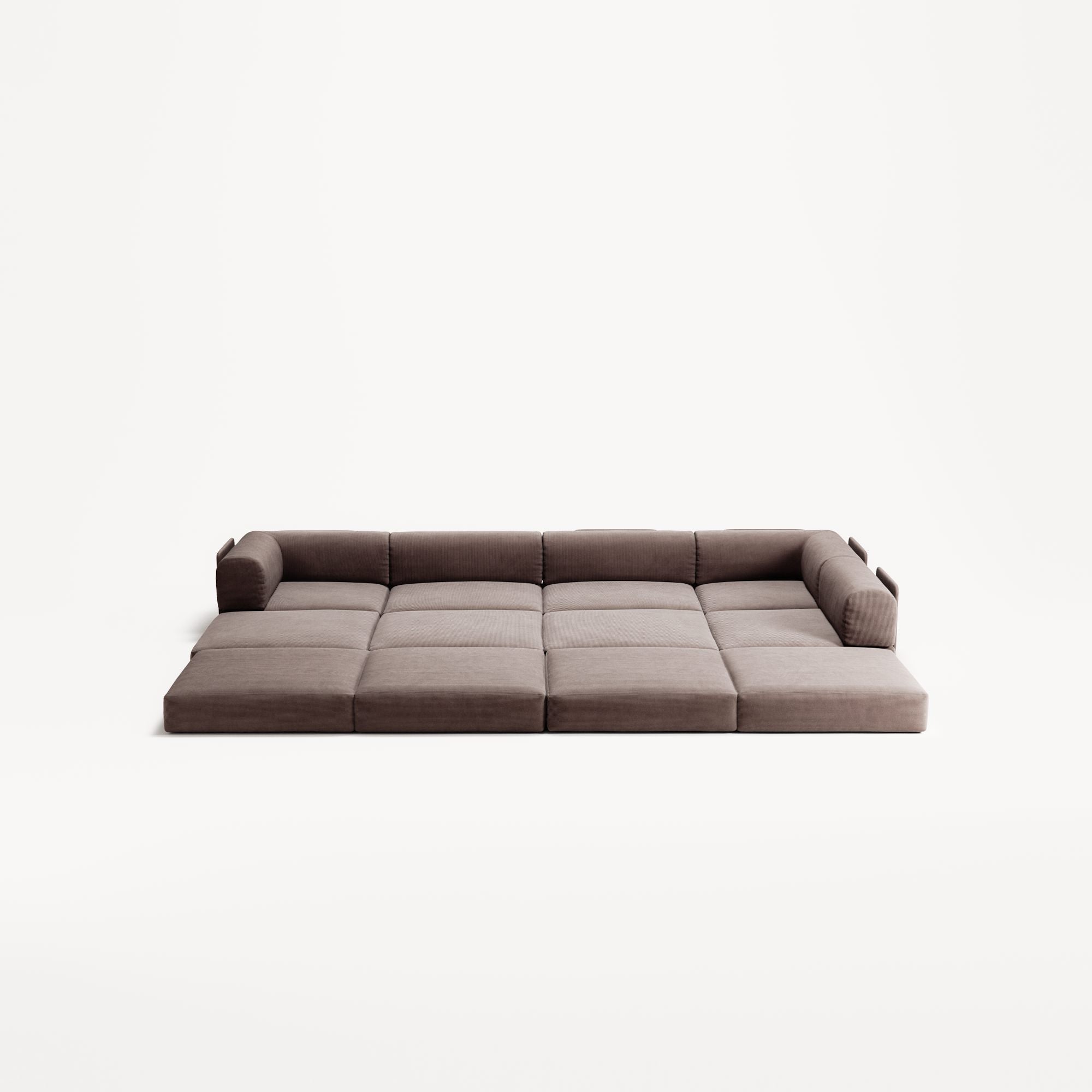 LUNA - 5 Seat corner with open end - Right - Corduroy Warm Brown