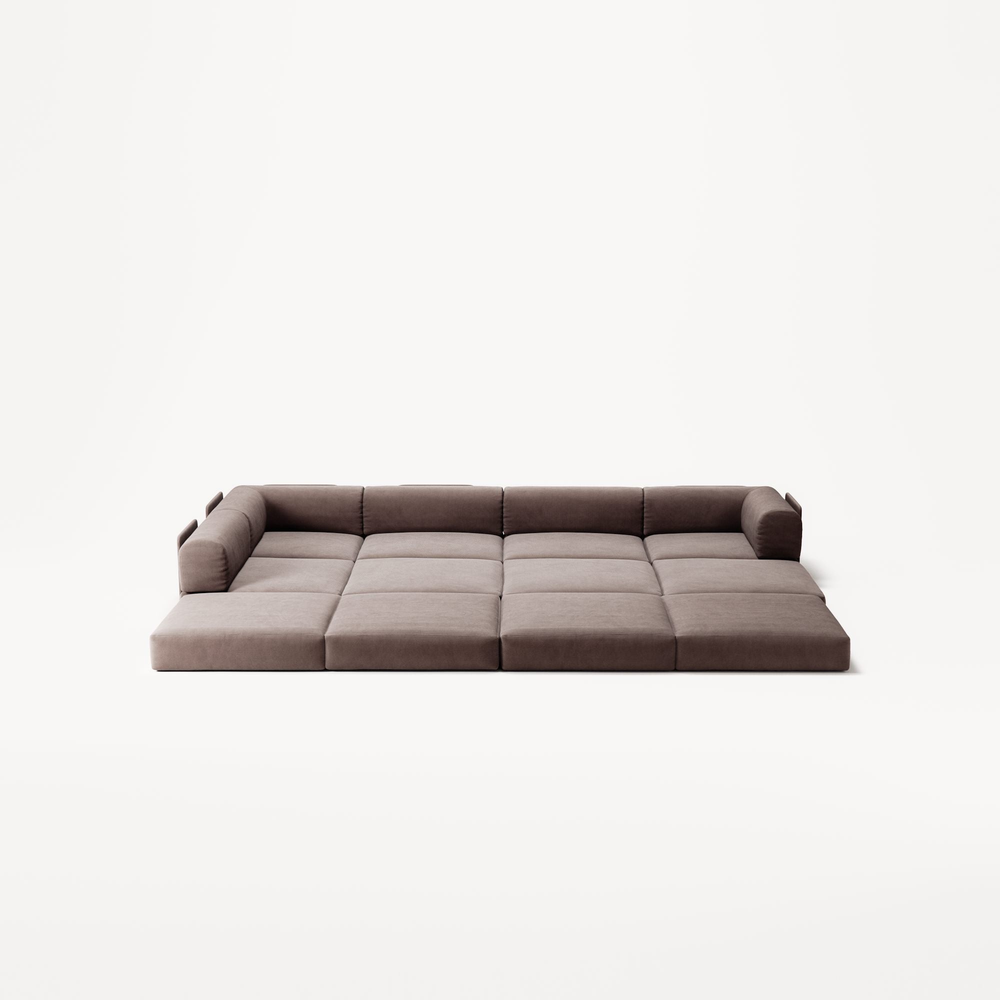 LUNA - 5 Seat corner with open end - Left - Corduroy Warm Brown