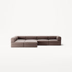 LUNA - 5 Seat corner with open end - Left - Corduroy Warm Brown