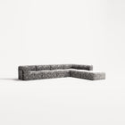 LUNA - 5 Seat corner with open end - Right - Chenille Jacquard Zebra Black White