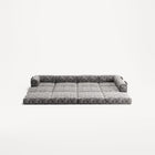 LUNA - 5 Seat corner with open end - Right - Chenille Jacquard Zebra Black White