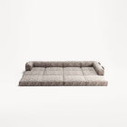 LUNA - 5 Seat corner with open end - Right - Chenille Jacquard Zebra Brown White