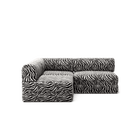 LUNA - 2 Seat Corner - Left - Chenille Jacquard Zebra Black White