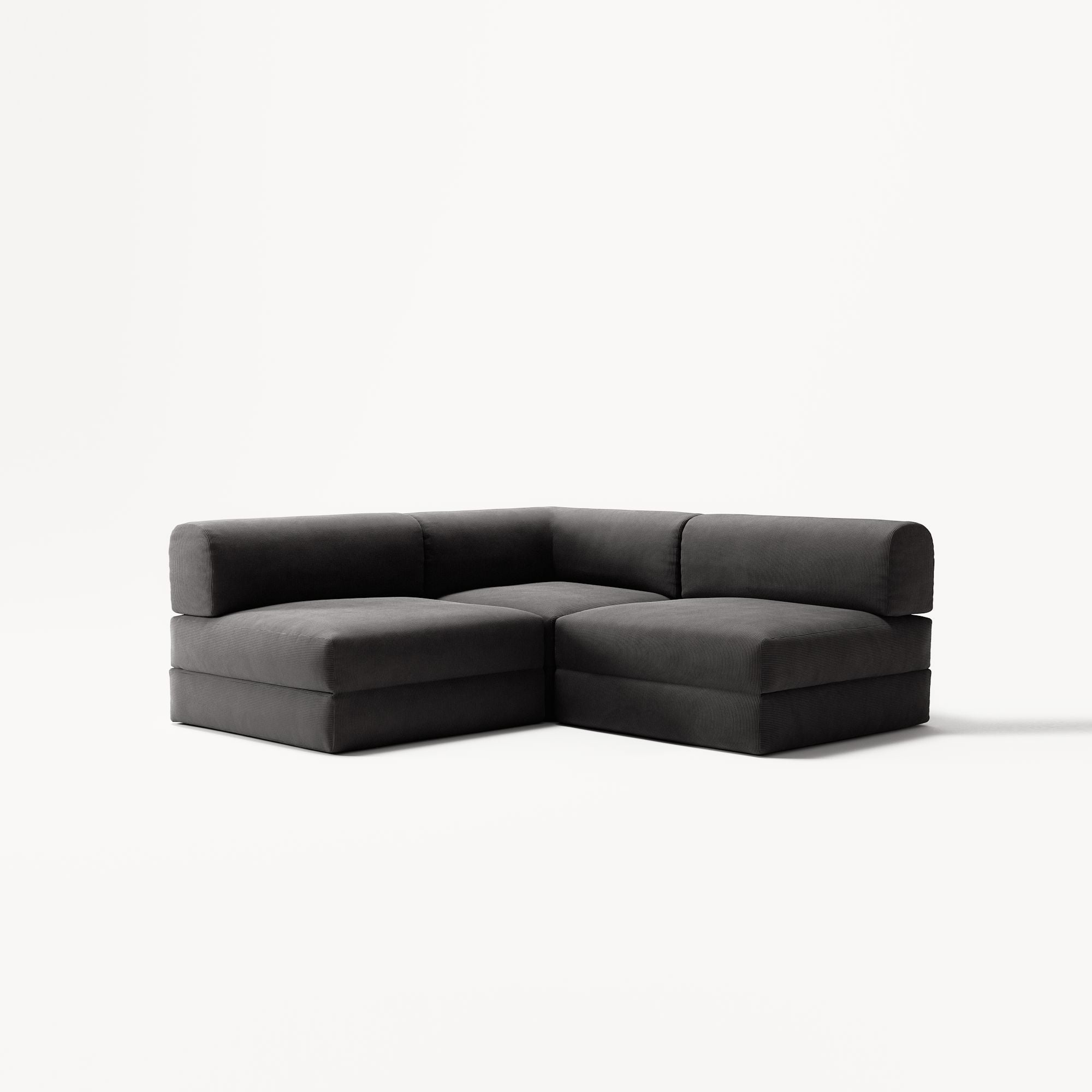 LUNA - 2 Seat Corner - Left - Corduroy Charcoal