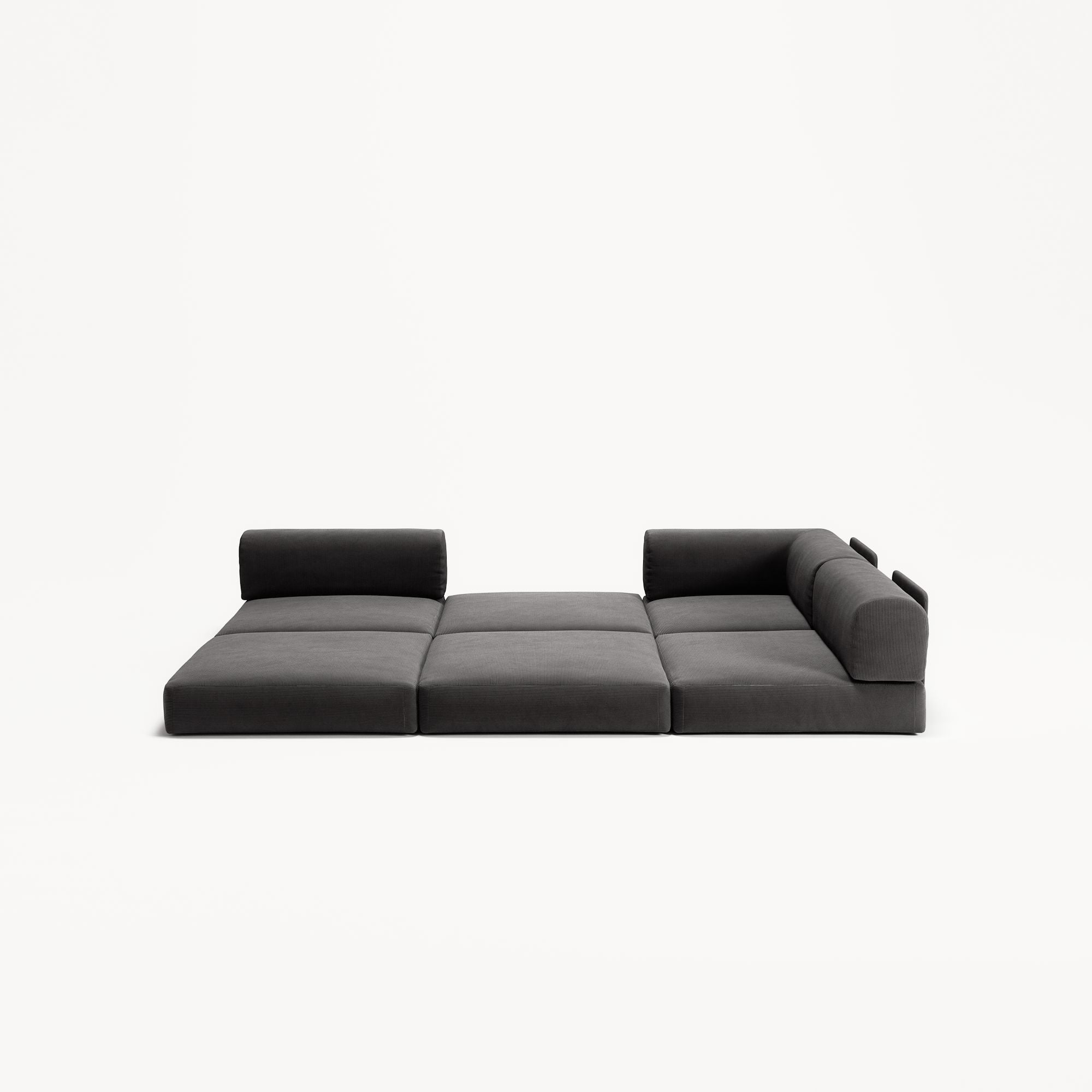 LUNA - 2 Seat Corner - Right - Corduroy Charcoal